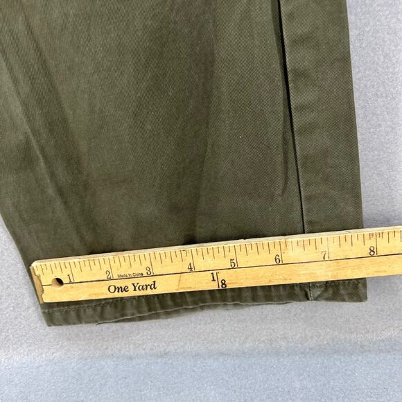 Tailor Vintage Pants Men's 36x32 Olive Green Straight Fit Chino Preppy Normcore - Picture 6 of 15